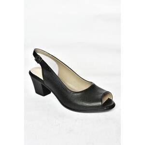 Fox Shoes Women's Black Thick Heeled Shoes
