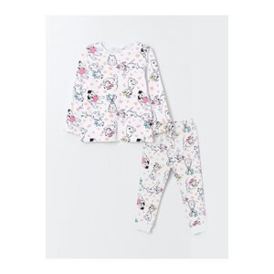LC Waikiki Crew Neck Long Sleeve 101 Dalmatians Printed Baby Girl Pajamas Set