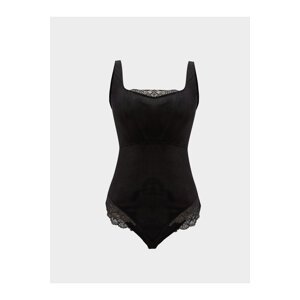 LC Waikiki Lace Detailed Velvet Bodysuit