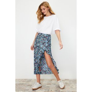 Trendyol Multicolored Slit Flounce Knitted Skirt