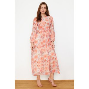 Trendyol Orange Floral Lined Woven Dress