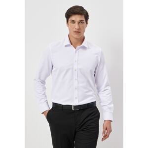 ALTINYILDIZ CLASSICS Men's White Slim Fit Slim Fit Classic Collar Dobby Shirt