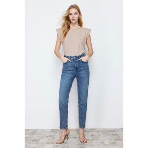 Trendyol Blue High Waist Slim Mom Jeans