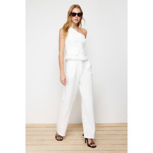 Trendyol Ecru Wide Leg/Wide Leg High Waist Woven Trousers