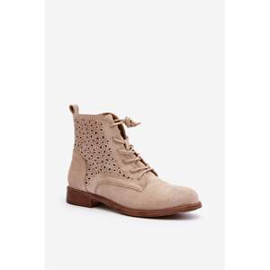 S.Barski Women's patterned ankle boots, light beige