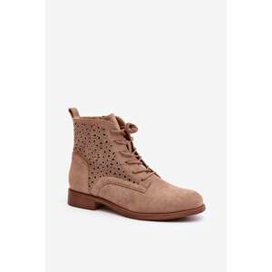 S.Barski Women's patterned ankle boots, beige