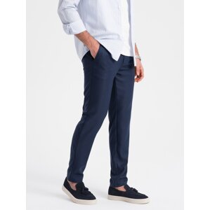 Ombre Men's classic chino SLIM FIT pants - navy blue