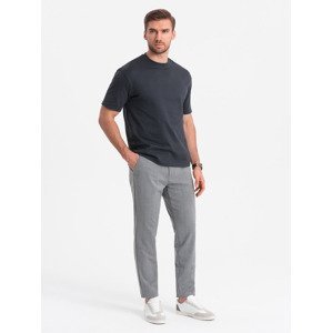 Ombre Men's classic cut pants in a delicate check - grey