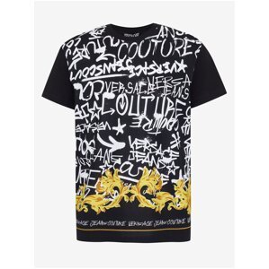 White and Black Men's Patterned T-Shirt Versace Jeans Couture - Men's