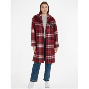 Women's red wool plaid coat Tommy Hilfiger - Women