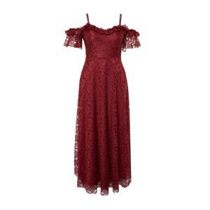 Trendyol Curve Burgundy Lace and Guipure Woven Evening Dress