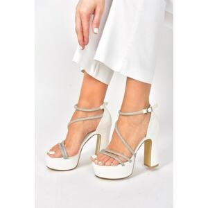 Fox Shoes Mother-of-Pearl Platform Thick Heeled Women's Evening Shoes