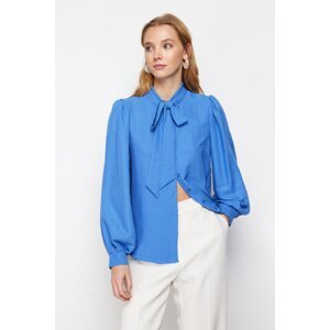 Trendyol Blue Neckerchief Woven Shirt