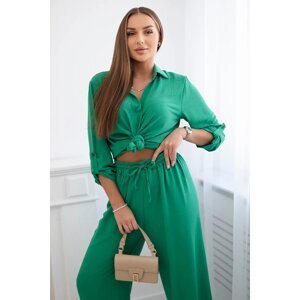 Set blouse + wide trousers light green
