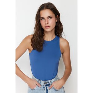 Trendyol Open Indigo Barter Neck Flexible Snaps Knitted Bodysuit