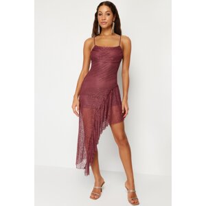 Trendyol Dusty Rose Lace Flounce Dress