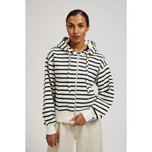 White sweatshirt with black stripes