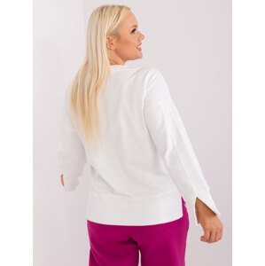 Ecru Plus Size Round Neck Sweatshirt