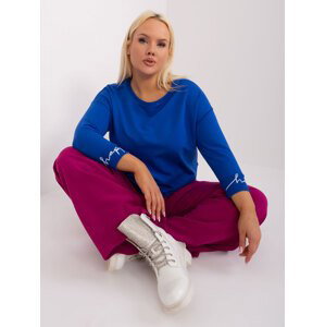 Charliza cobalt cotton sweatshirt in a larger size