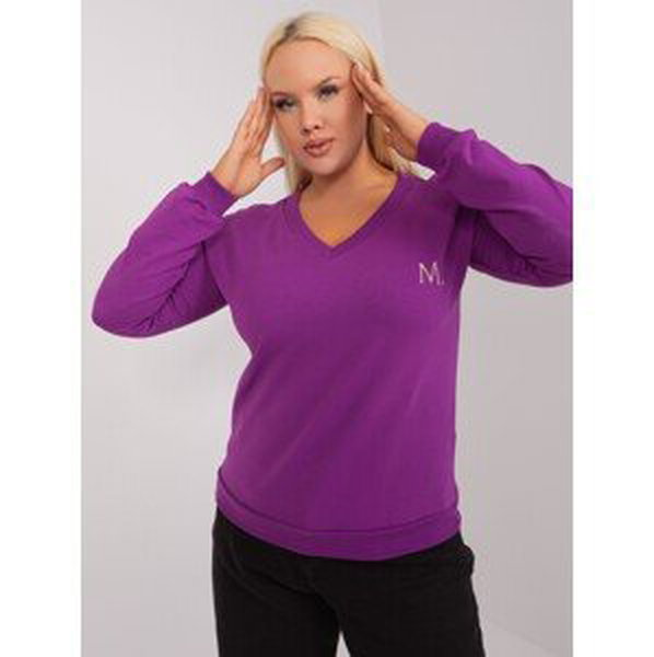 Purple plus size neckline blouse