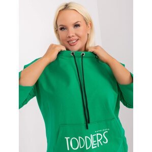 Green plus size blouse with lettering
