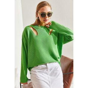 Bianco Lucci Women's Shoulder Detailed Knitwear Sweater