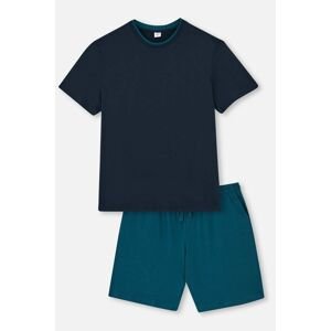 Dagi Navy Blue Crew Neck Knitted Shorts Pajama Set