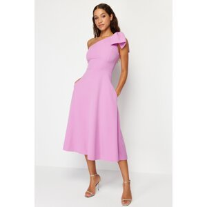 Trendyol Pink Bow Detailed Elegant Evening Dress