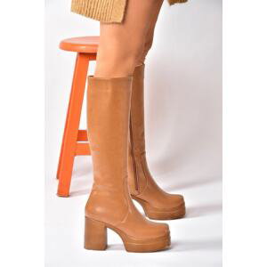 Fox Shoes Tan Women's Thick Soled Boots