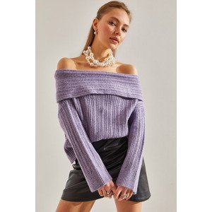 Bianco Lucci Women's Pleated Collar Sweater