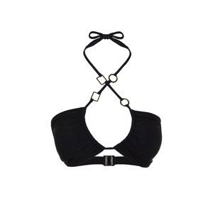 Trendyol Black Strapless Accessorized Bikini Top