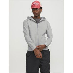 Men's Light Grey Zip Up Hoodie Jack & Jones Cloud - Men