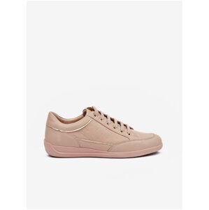 Beige women's leather sneakers Geox Myria - Women