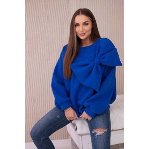 Insulated sweatshirt with a large bow cornflower blue