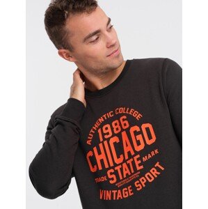 Ombre Men's collegiate print sweatshirt - dark brown