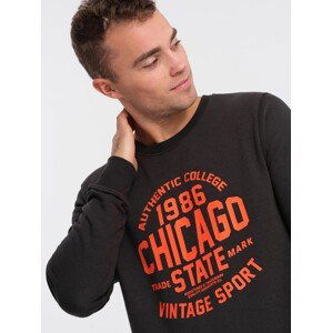 Ombre Men's collegiate print sweatshirt - dark brown