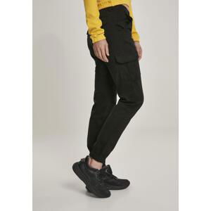 Women's high-waisted cargo pants black