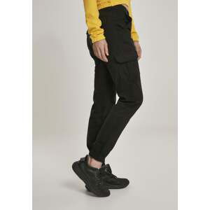 Women's high-waisted cargo pants black