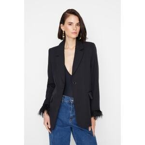 Trendyol Black Regular Lined, Double-breasted Woven Blazer Jacket with Close Fits