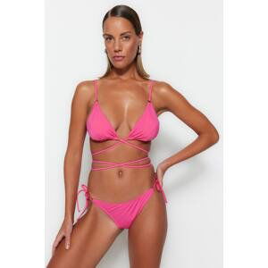 Trendyol Pink Triangle Tie Regular Leg Two Piece Swimwear