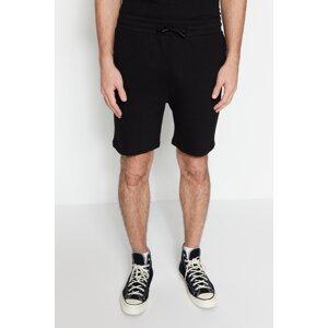 Trendyol Limited Edition Black Regular 100% Cotton Textured Shorts