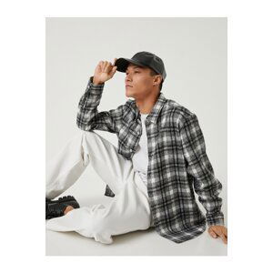 Koton Plaid Lumberjack Shirt Classic Collar Long Sleeve