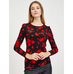 Orsay Red-Black Women Floral T-Shirt - Women