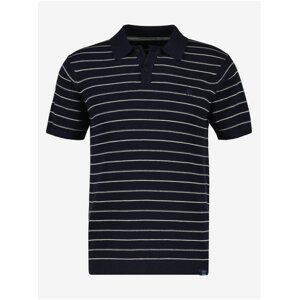 Dark blue men's striped polo shirt LERROS - Men