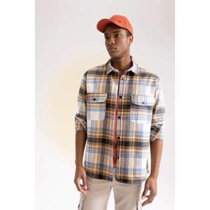DEFACTO Relax Fit Checked Cotton Long Sleeve Shirt
