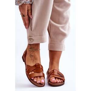 Comfortable Leather Sandals Brown Kayla