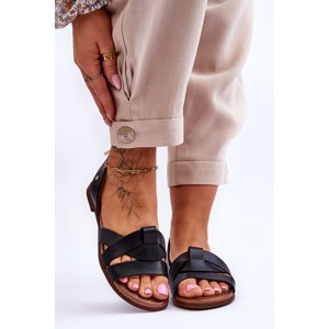 Comfortable Black Kayla Leather Sandals