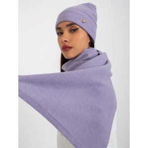 Purple winter set with hat and scarf