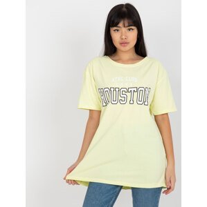 Light yellow T-shirt with loose print