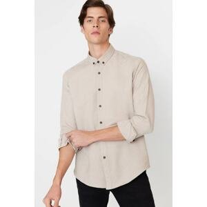 Trendyol Men's Light Brown Slim Fit Buttoned Collar Shirt